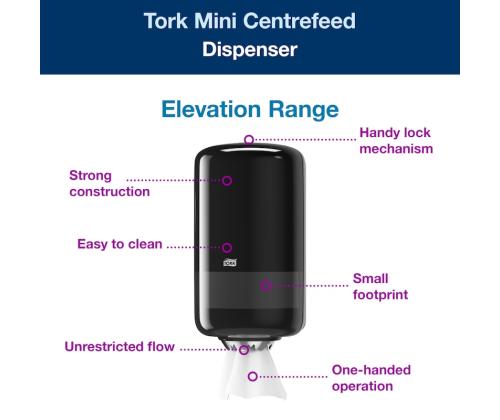 Hoidja rullkäterätikule TORK  M1 must (558008)