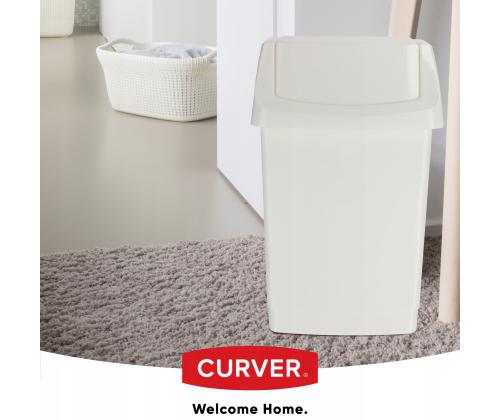 Prügikast 50L liikuva kaanega valge