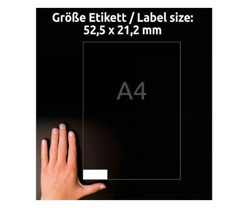 Kleebisetikett AVERY Zweckform 52,5x21,2mm 100 lehte (3668)