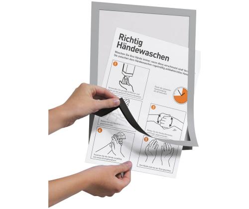 Infoalus magnetraam A4 DURAFRAME Magnetic hõbehall 5tk pakis