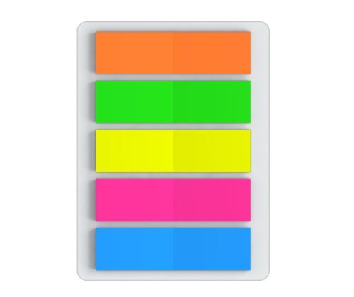 järjehoidja plastist 12x44mm 5 värvi 25 lehte Erich Krause