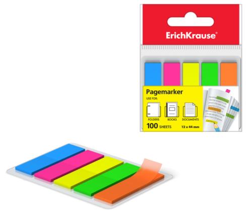 järjehoidja plastist 12x44mm 5 värvi 25 lehte Erich Krause