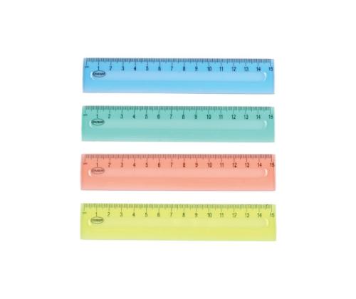 Joonlaud 15cm läbipaistev värviline plast