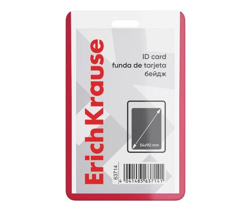 Kaardihoidja ERICH KRAUSE 54x90mm vertikaalne läbipaistev punane