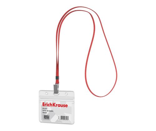 Kaardihoidja ERICH KRAUSE 95x58mm kaelapaelaga horisontaalne punane