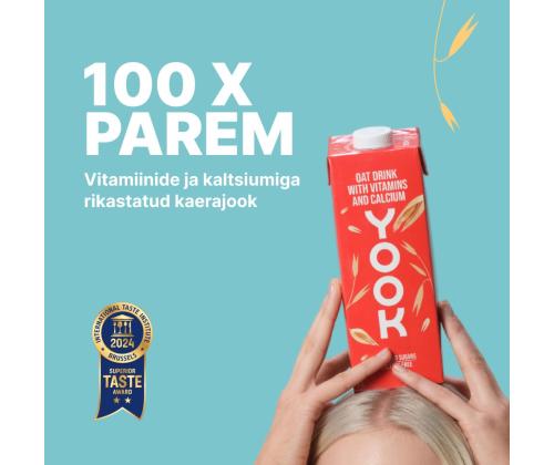 Kaerajook YOOK vitamiinide ja kaltsiumiga 1L