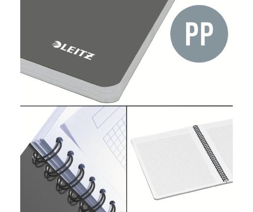 Kaustik spiraalköites A4 ruuduline kartongkaaned LEITZ Office 90 lehte hall