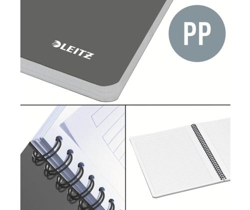 Kaustik spiraalköites A5 jooneline LEITZ Office plastkaaned 90 lehte hall