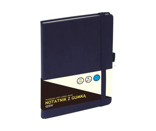 Kaustik raamatköites A5 GRAND ruuduline kummikinnitusega 80 lehte tumesinine