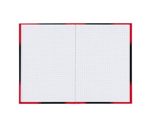 Kaustik raamatköites A5 ruuduline BANTEX Notes must/punane 96 lehte