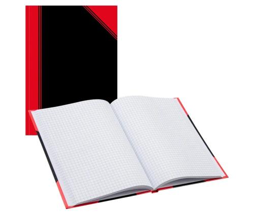 Kaustik raamatköites A5 ruuduline BANTEX Notes must/punane 96 lehte