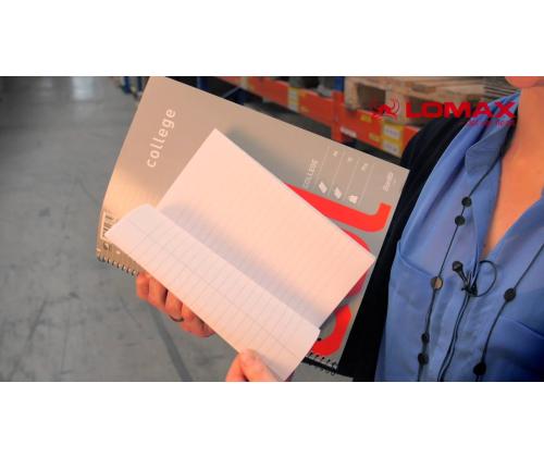 Kaustik spiraalköites A4+ jooneline Bantex College Pad kartongkaaned 70 lehte