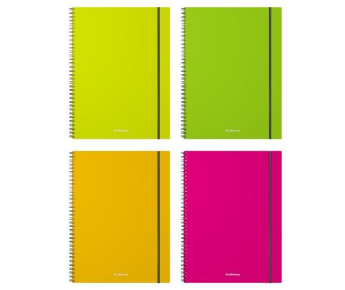 Kaustik spiraalköites A4 ruuduline ERICH KRAUSE Neon kummikinnitus plastkaaned 80 lehte