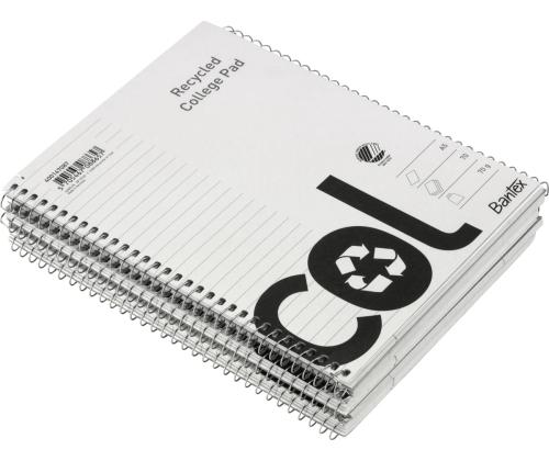 Kaustik spiraalköites A5+ jooneline Bantex College Recycled kartongkaaned 70 lehte