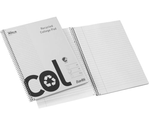 Kaustik spiraalköites A5+ jooneline Bantex College Recycled kartongkaaned 70 lehte