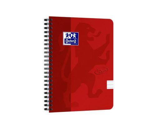 Kaustik spiraalköites A5+ jooneline OXFORD Touch kartongkaaned punane 70 lehte