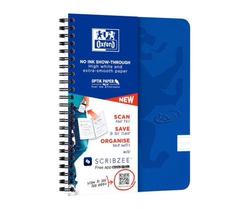 Kaustik spiraalköites A5+ jooneline OXFORD Touch kartongkaaned sinine 70 lehte