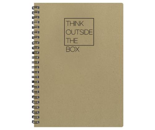 Kaustik spiraalköites A5 ruuduline MEMO Eco kartongkaaned 60 lehte beež