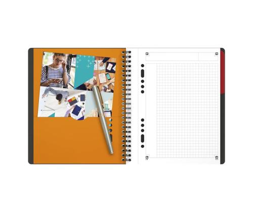 Kaustik spiraalköites A5+ ruuduline OXFORD International Activebook plastkaaned 80 lehte
