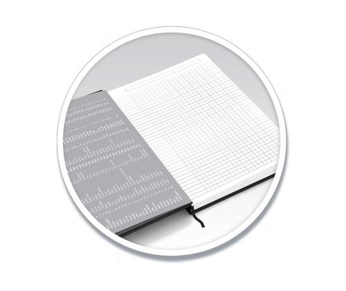 Kaustik spiraalköites A5 ruuduline OXFORD Signature Flex kunstnahk must 80 lehte