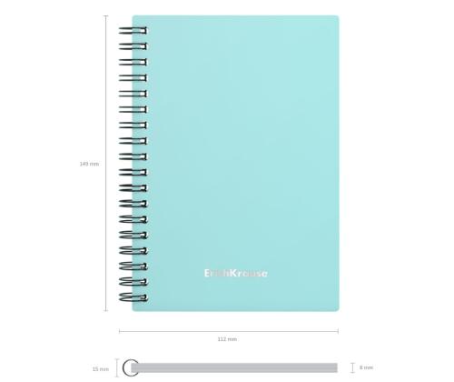 Kaustik spiraalköites A6 ERICH KRAUSE Pastel Mint, ruuduline 80 lehte