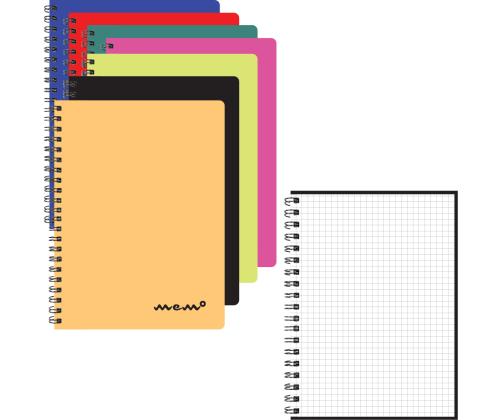 Kaustik spiraalköites A6 MEMO ruuduline värvivalik 60 lehte