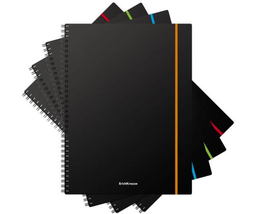 Kaustik spiraalköites ERICH KRAUSE A5+ ruuduline kummikinnitus plastkaaned 80 lehte