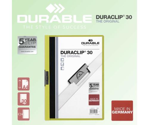 Kiilkaaned A4 DURABLE Duraclip 30-le lehele roheline