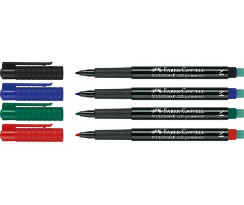 Kilemarker FABER-CASTELL Multimark M kustukummiga 4 värvi komplekt