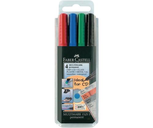 Kilemarker FABER-CASTELL Multimark S kustukummiga 4 värvi komplekt