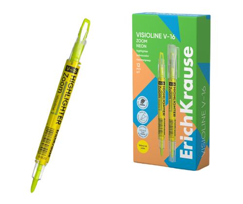 Tekstimarker, kahepoolne ERICH KRAUSE Visioline V-16 Zoom Neon, kollane