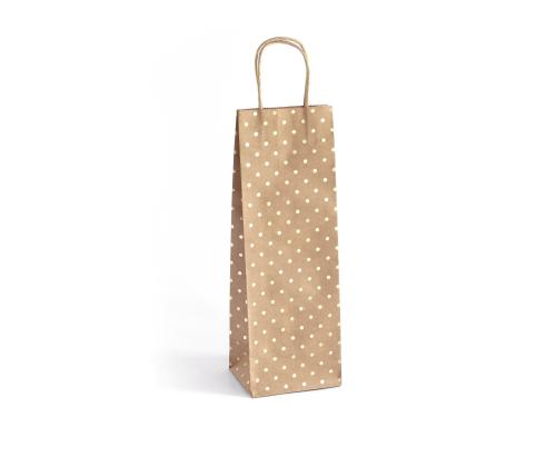 Kinkekott pudelile Kraft Gold Dots