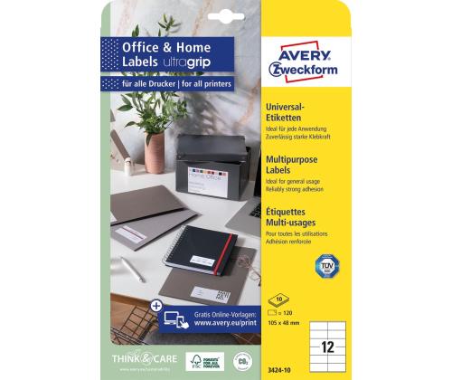 Kleebisetikett AVERY Zweckform 105x48mm 10 lehte (3424-10)