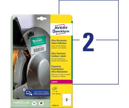 Kleebisetikett AVERY Zweckform 210x148mm 10 lehte ultra vastupidavad (L7916-10)