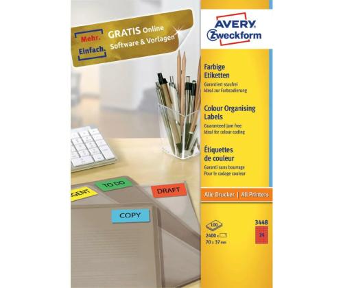 Kleebisetikett AVERY Zweckform 210x297mm 100 lehte punane (3470)