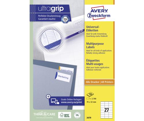 Kleebisetikett AVERY Zweckform 70x32mm 100 lehte (3479)