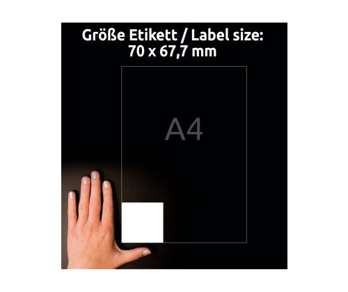 Kleebisetikett AVERY Zweckform 70x67,7mm 12 lehel 100 lehte (3661)