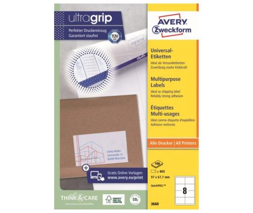 Kleebisetikett AVERY Zweckform 97x67,7mm 100 lehte (3660)