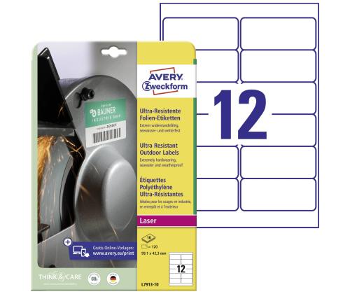 Kleebisetikett AVERY Zweckform 99,1x42,3mm 10 lehte ultra vastupidavad (L7913-10)