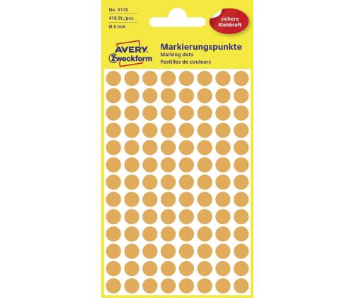 Kleebisetikett AVERY Zweckform Q8mm neoonoranz 416 tk (3178)