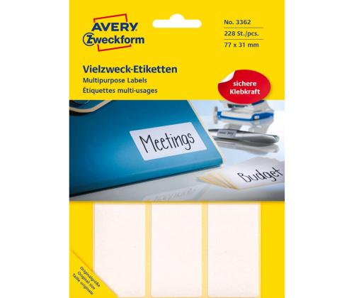 Kleebisetikett käsitisi kirjtamiseks AVERY ZWECKFORM 77x31mm 228 tk (3362)