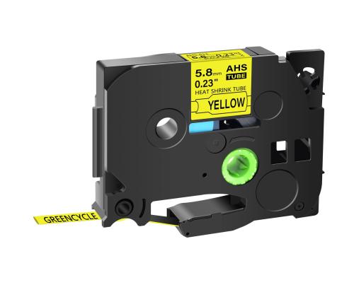 Kleepkirjalint BROTHER HSE-611 6mm termokahanev toru must/kollasel analoog