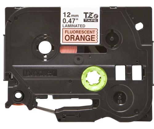 Kleepkirjalint BROTHER Strong Fluorescent TZE-SB31 12mm must/oranžil analoog