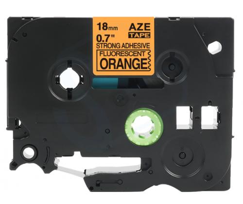 Kleepkirjalint BROTHER Strong Fluorescent TZE-SB41 18mm must/oranžil analoog