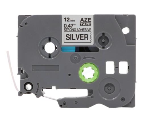 Kleepkirjalint BROTHER Strong TZE-S931 12mm must/hõbedal analoog