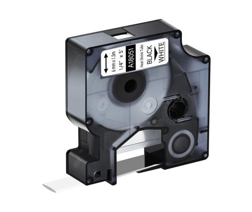 Kleepkirjalint DYMO RHINO 18051 6mm termokahanev toru mustvalgel analoog