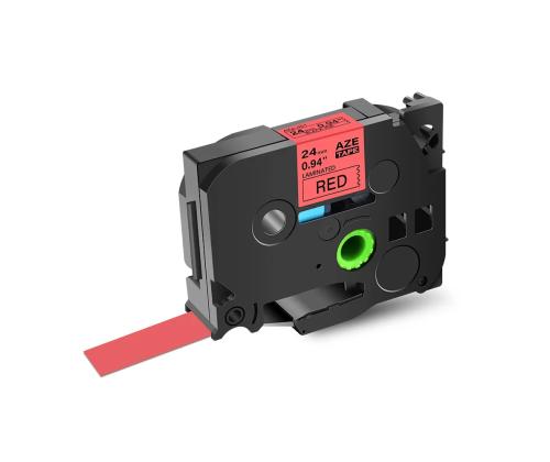 Kleepkirjalintmarkeerimislint BROTHER TZE-451 24mm mustpunasel analoog