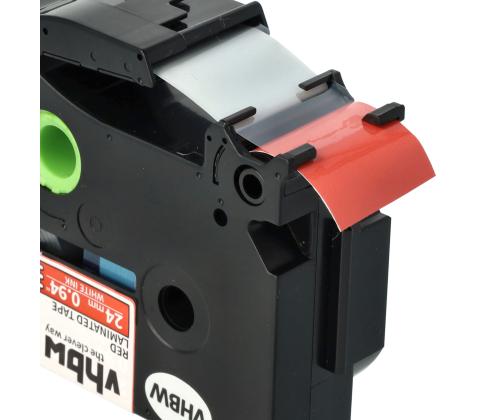 Kleepkirjalintmarkeerimislint BROTHER TZE-455 24mm valgepunasel analoog