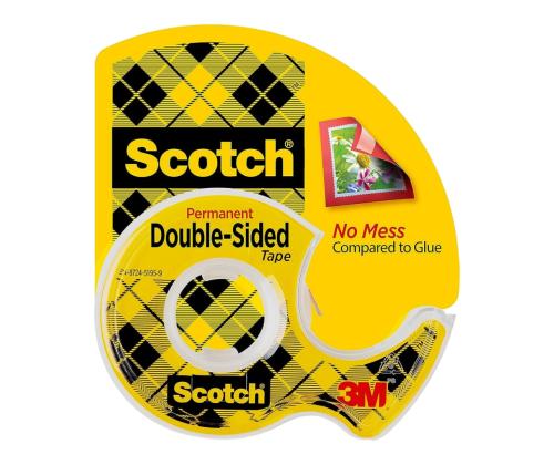 Kleeplint alusega SCOTCH D136 12mm x 6,3m kahepoolne läbipaistev