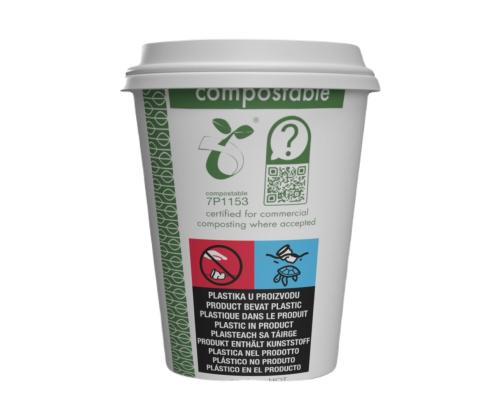 Kohvitops kartongist VEGWARE 240ml valge 50tk